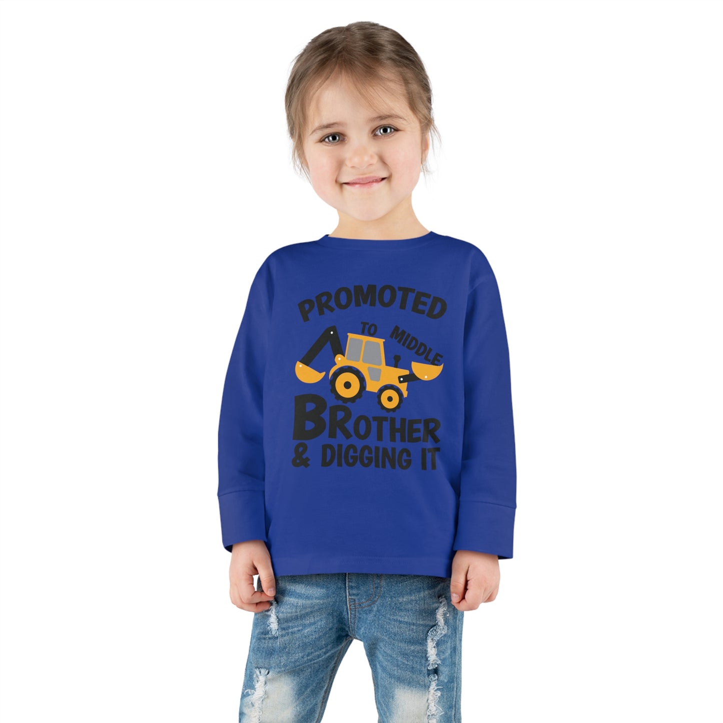 Promoted to Middle Brother and Diggin It Toddler Long Sleeve Tee