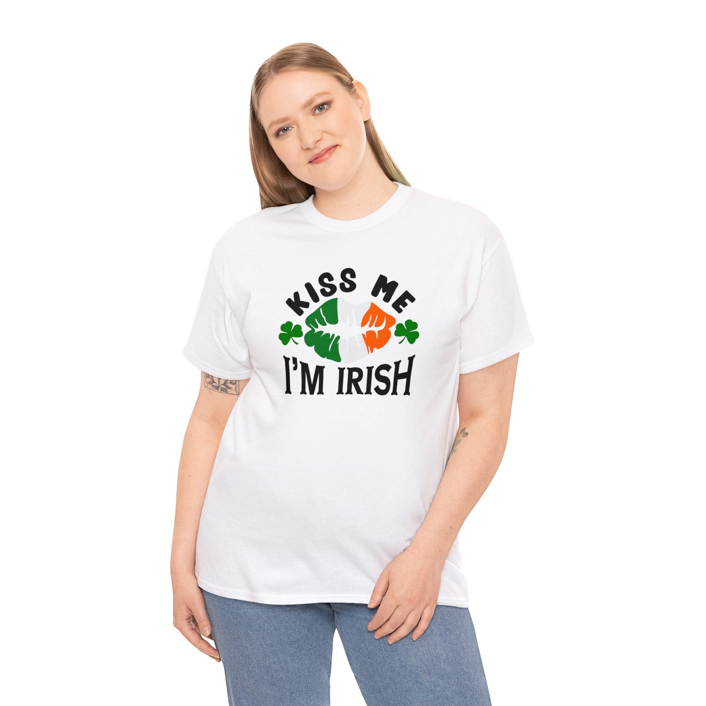 Kiss Me Im Irish St Patricks Day Unisex Heavy Cotton Tee