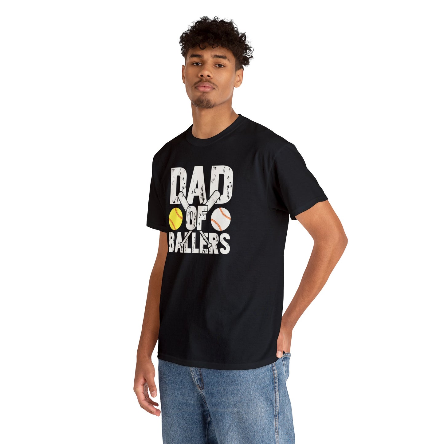 Dad of Ballers baseball shirt Unisex Heavy Cotton Tee