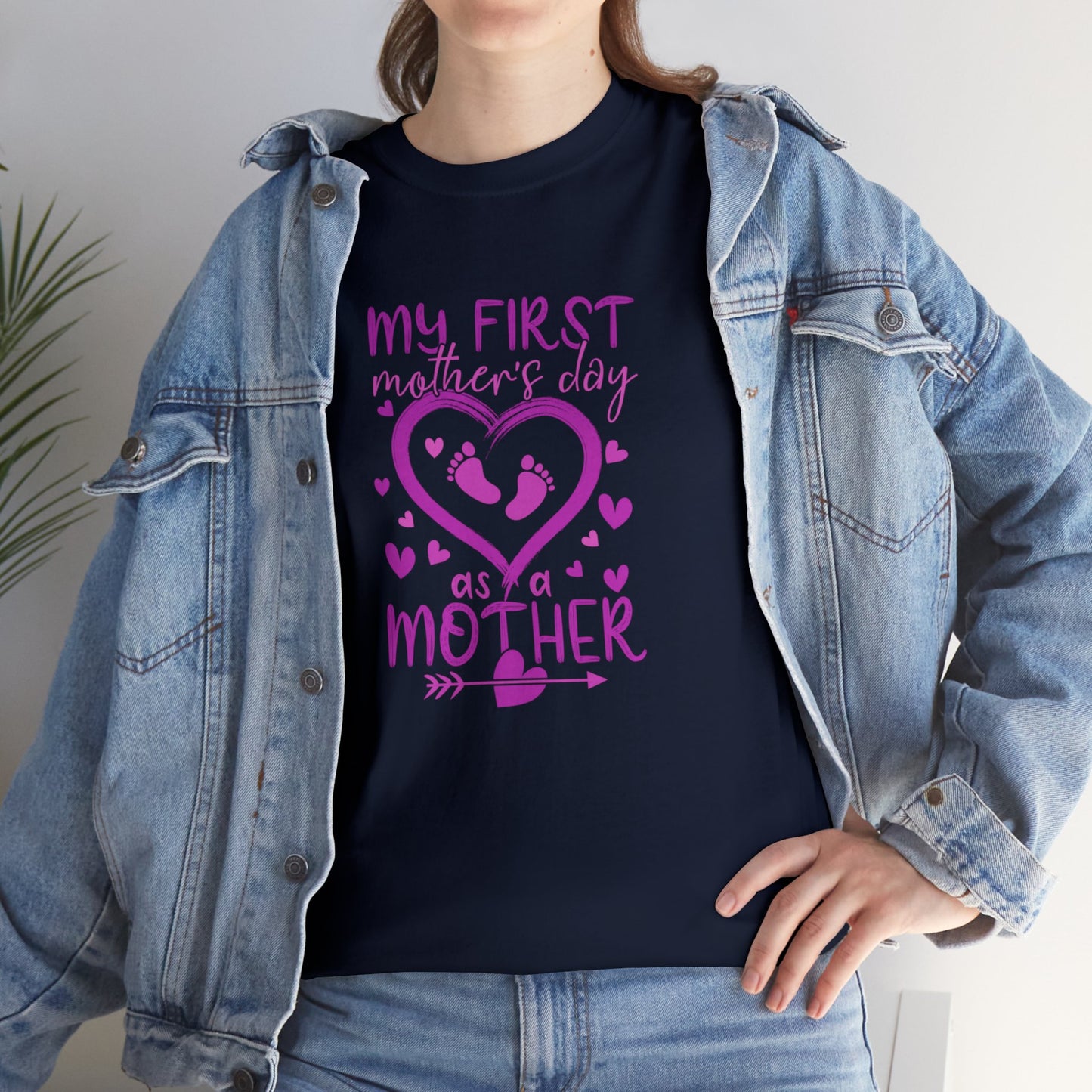 My 1st Mothers Day as a Mom Pink Unisex Heavy Cotton Tee