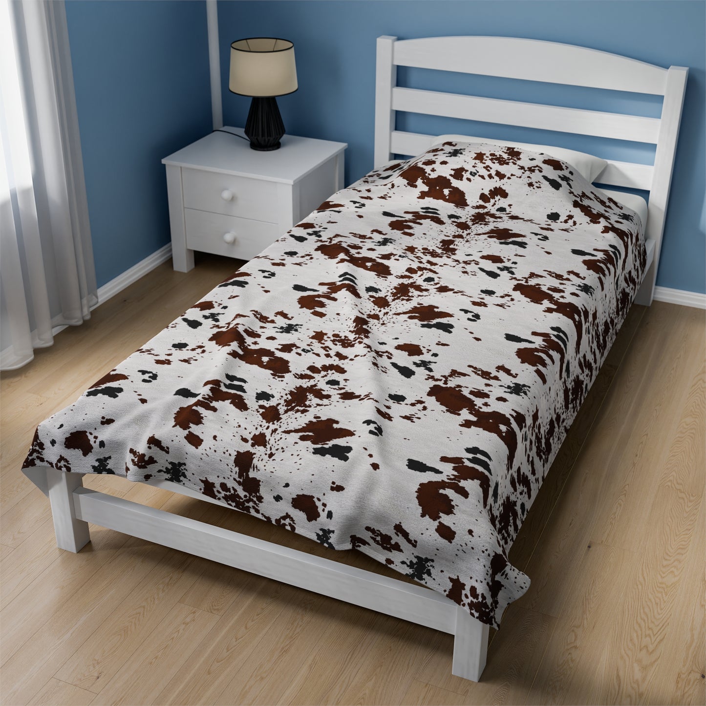 Cowhide print Velveteen Plush Blanket