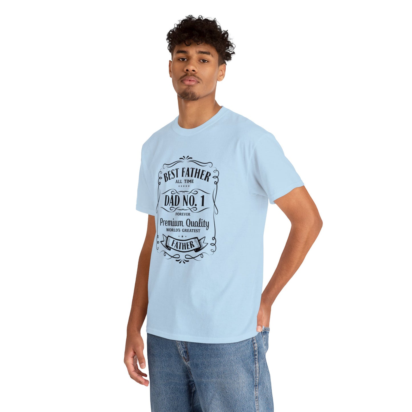 Best Father NO.1 whiskey label design Unisex Heavy Cotton Tee