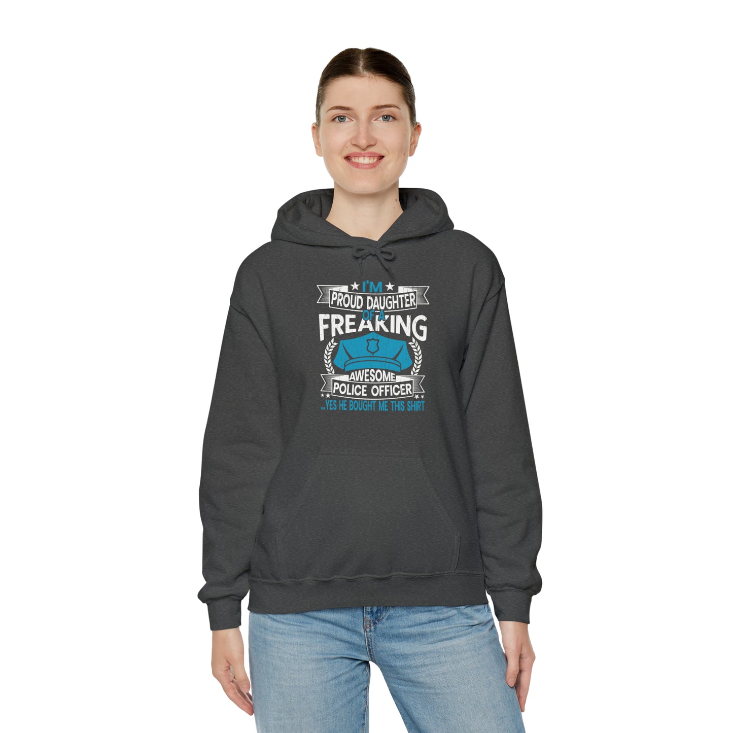 Proud Daughter of Freakin Awesome Police Officer Unisex Heavy Blend™ Hooded Sweatshirt