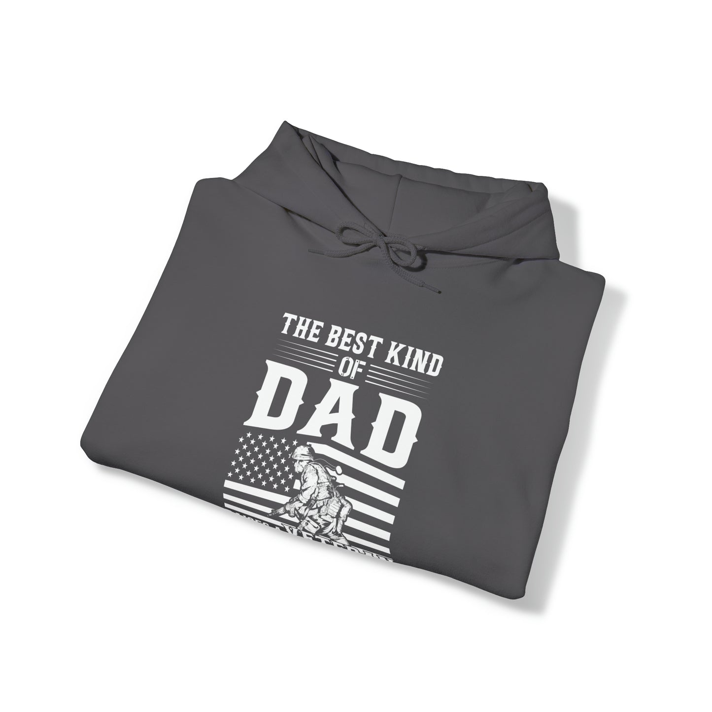 Best Kind of Dad Raises a Veteran Unisex Heavy Blend™ Hooded Sweatshirt