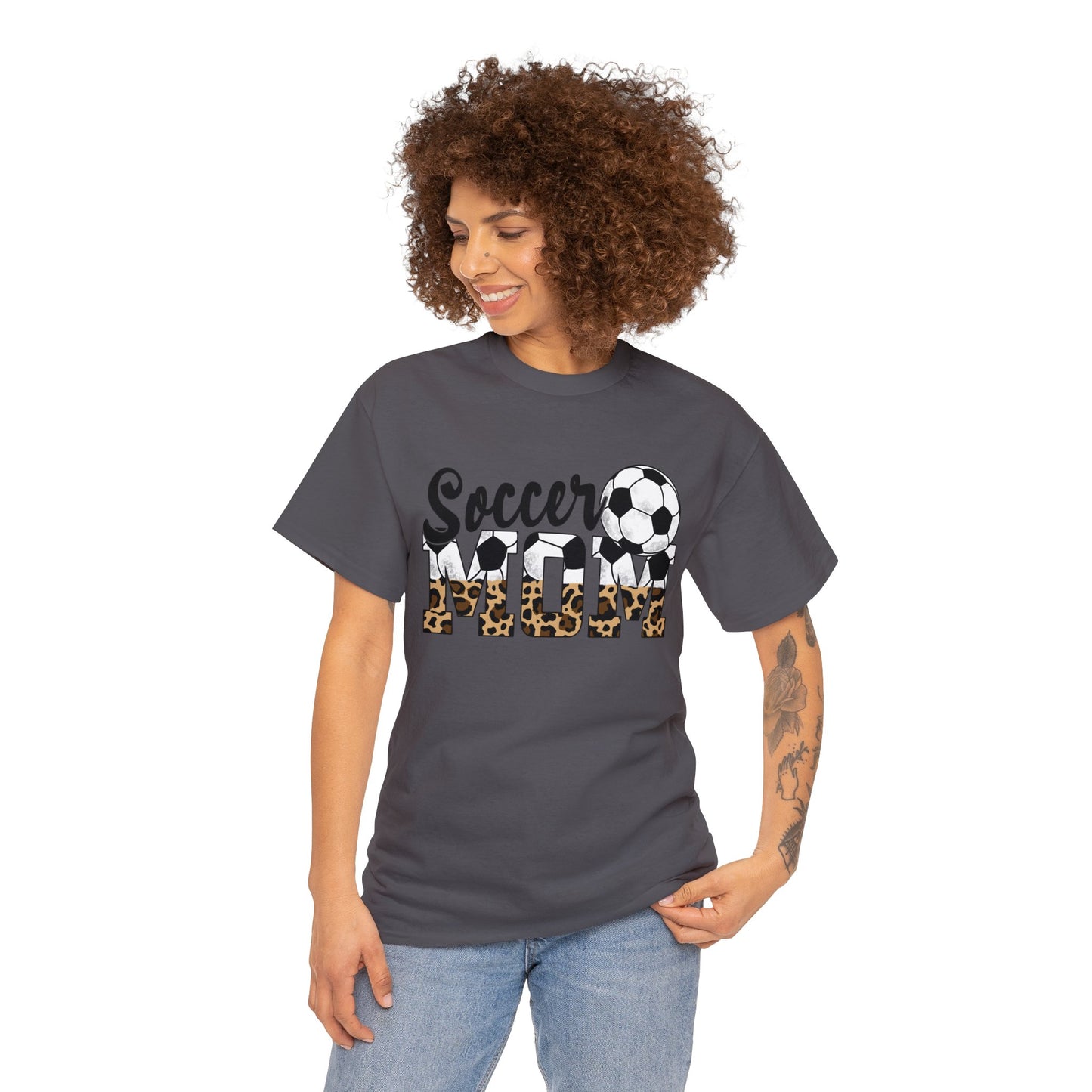 Soccer MOM Leopard print Unisex Heavy Cotton Tee