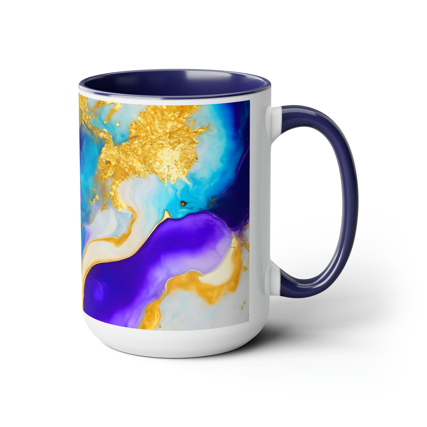 Blue Marble Two-Tone Coffee Mugs, 15oz