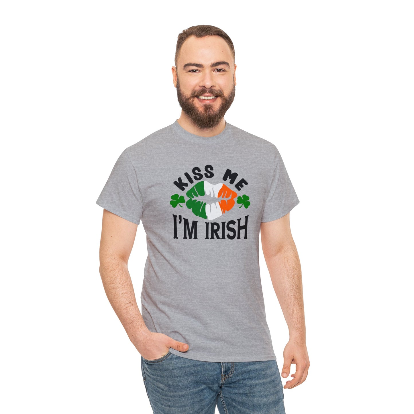 Kiss Me Im Irish St Patricks Day Unisex Heavy Cotton Tee