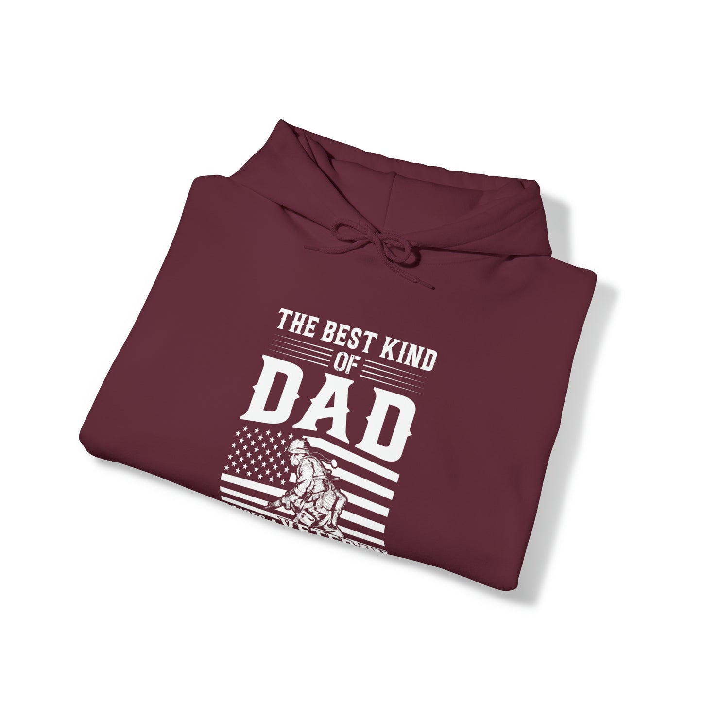 Best Kind of Dad Raises a Veteran Unisex Heavy Blend™ Hooded Sweatshirt