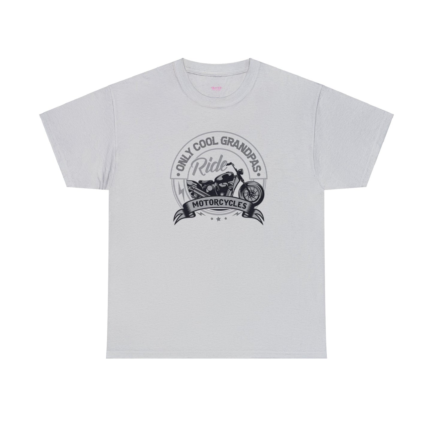 Only Cool Grandpas Ride Motorcycles Unisex Heavy Cotton Tee