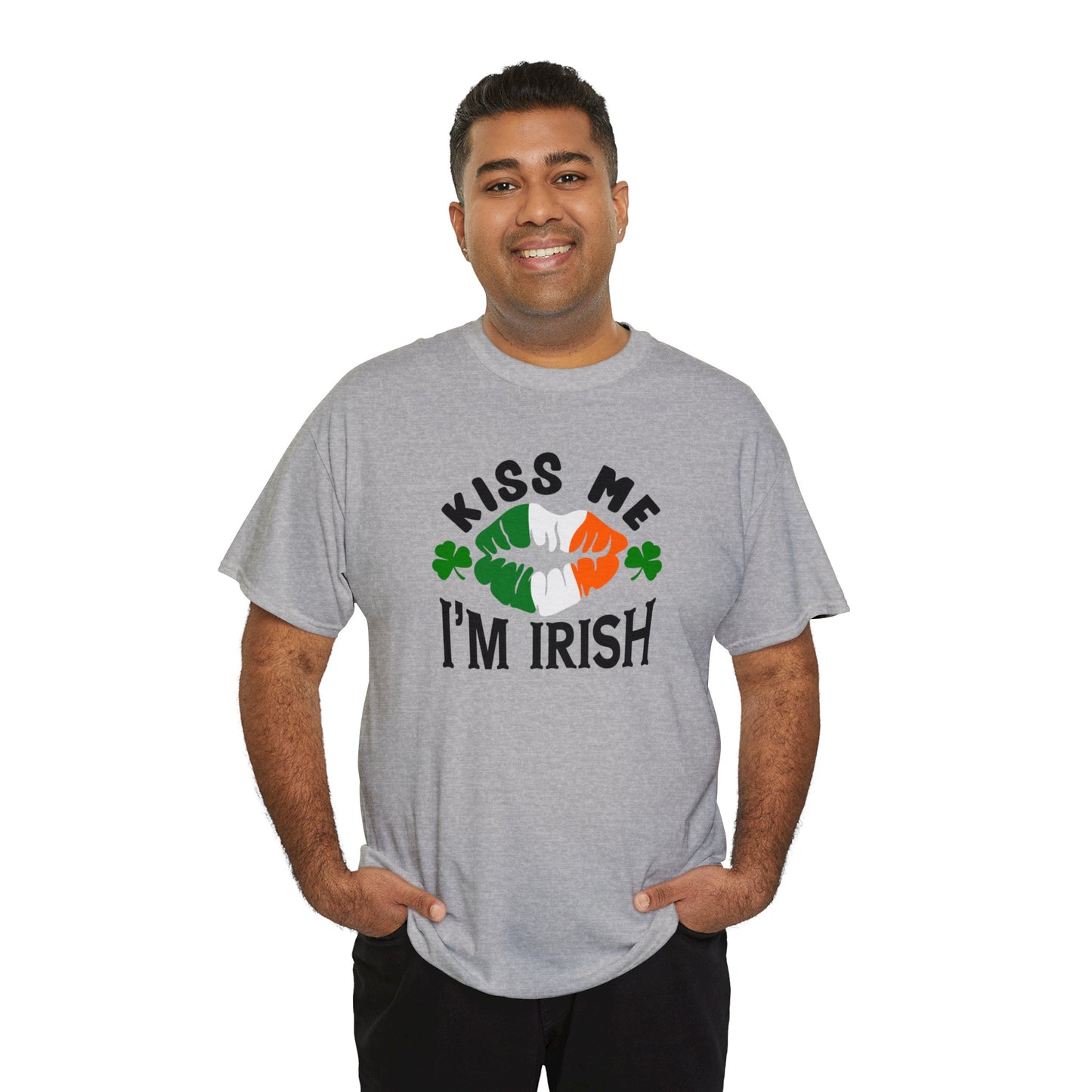 Kiss Me Im Irish St Patricks Day Unisex Heavy Cotton Tee