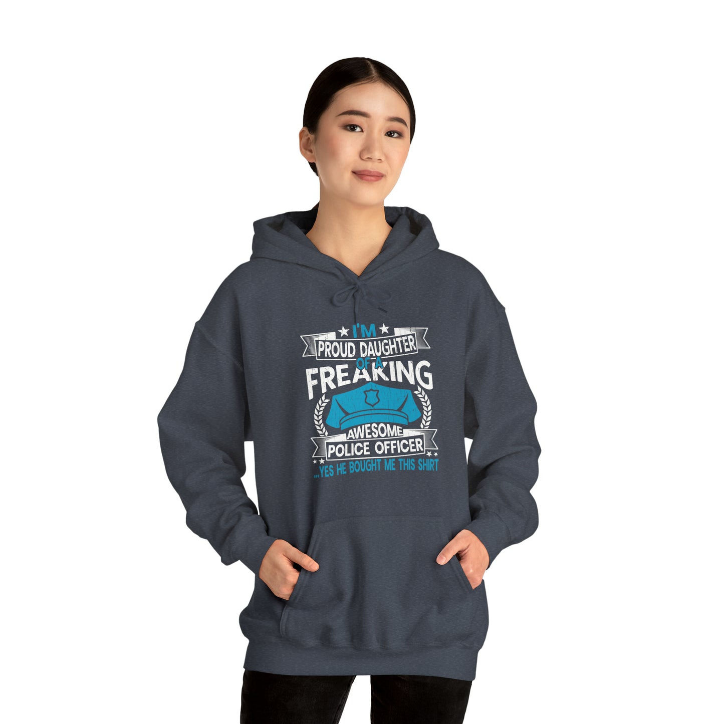 Proud Daughter of Freakin Awesome Police Officer Unisex Heavy Blend™ Hooded Sweatshirt