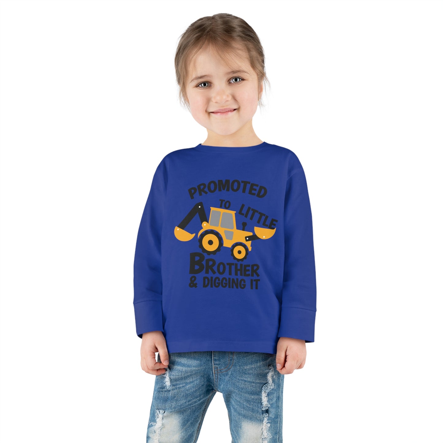 Promoted to Little Brother and Diggin It Toddler Long Sleeve Tee