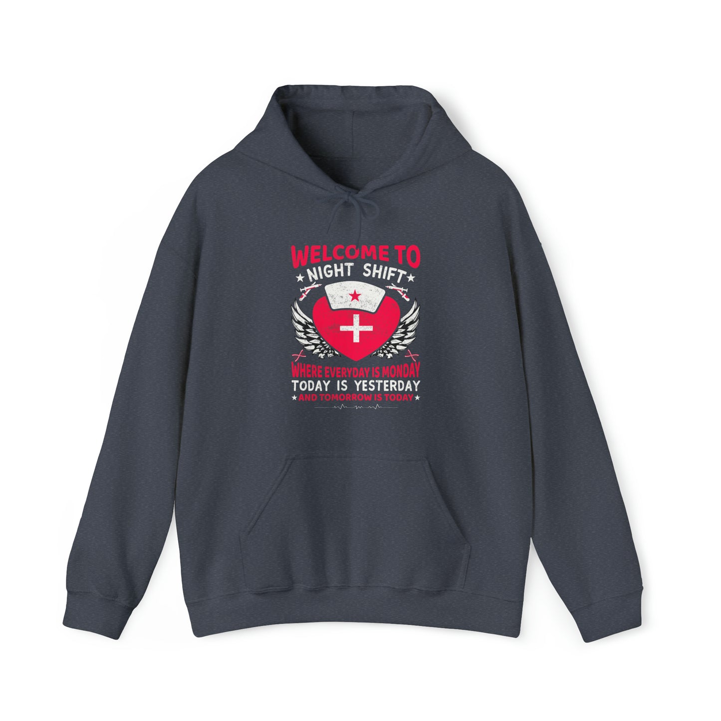 Welcome to the Nightshift Nurse Unisex Heavy Blend™ Hooded Sweatshirt