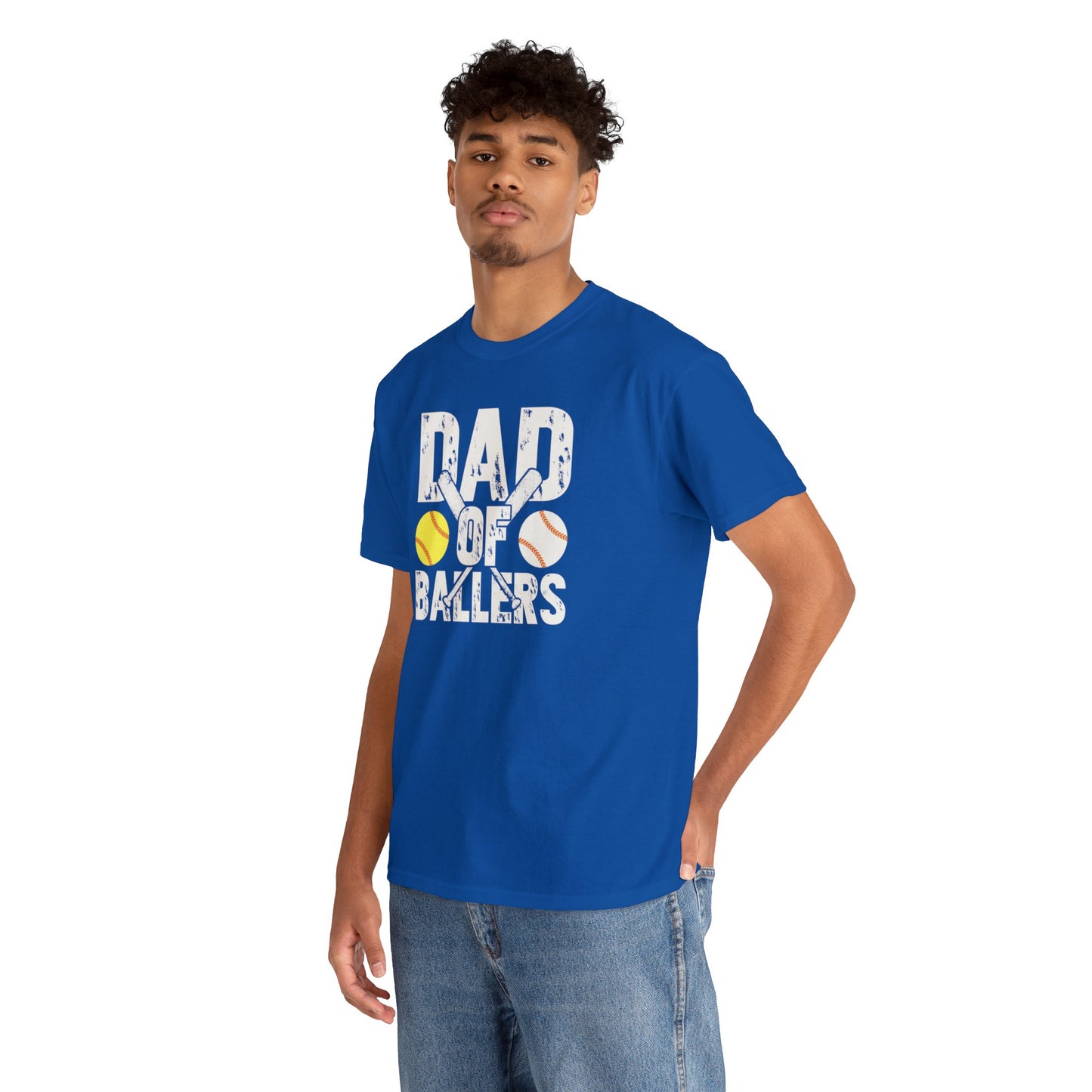 Dad of Ballers baseball shirt Unisex Heavy Cotton Tee