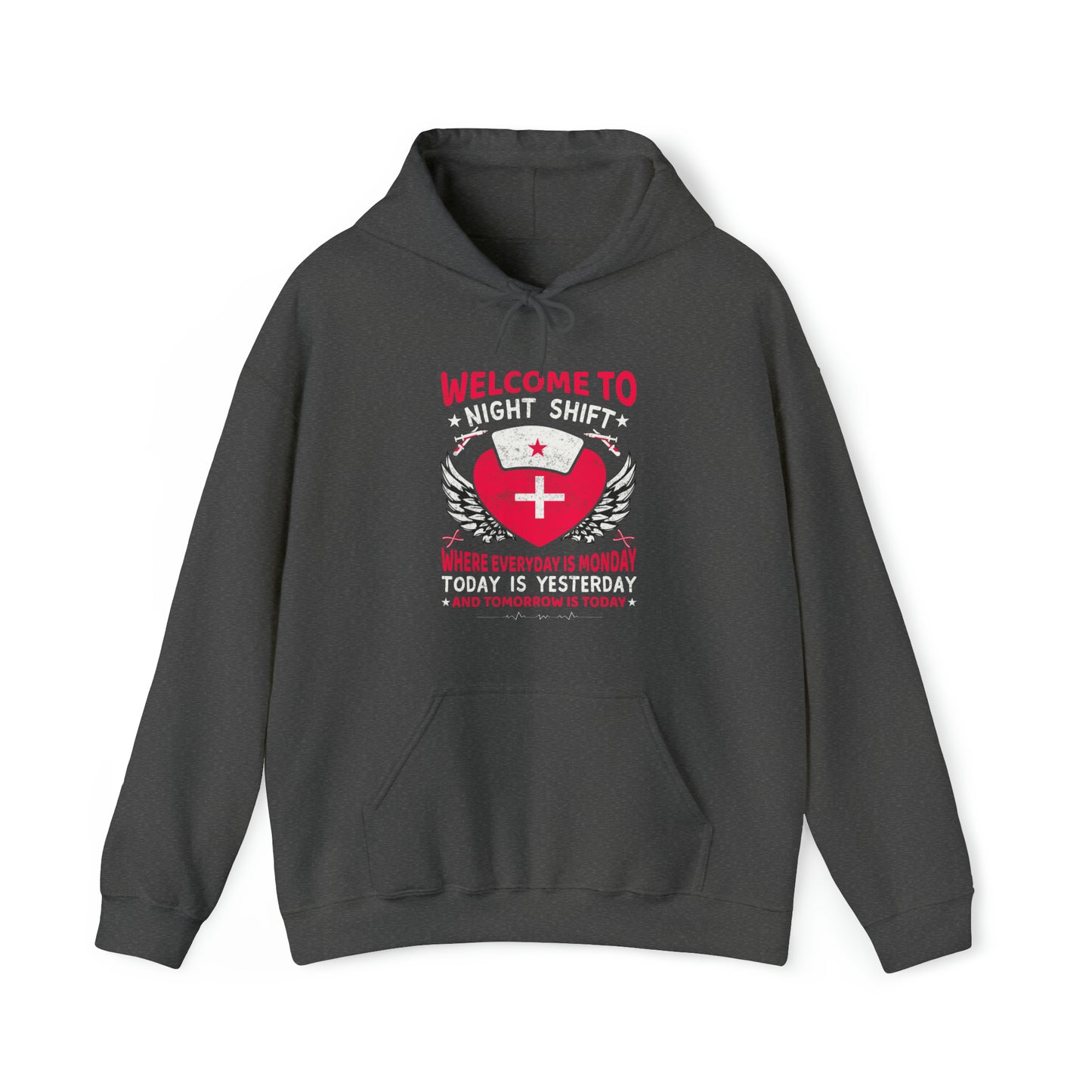 Welcome to the Nightshift Nurse Unisex Heavy Blend™ Hooded Sweatshirt