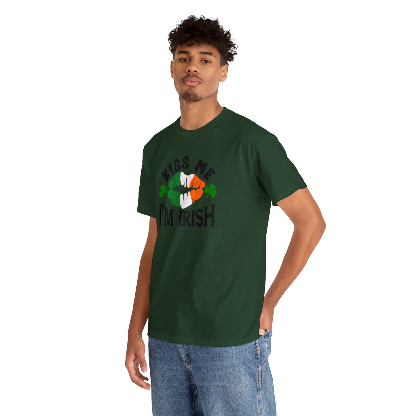 Kiss Me Im Irish St Patricks Day Unisex Heavy Cotton Tee