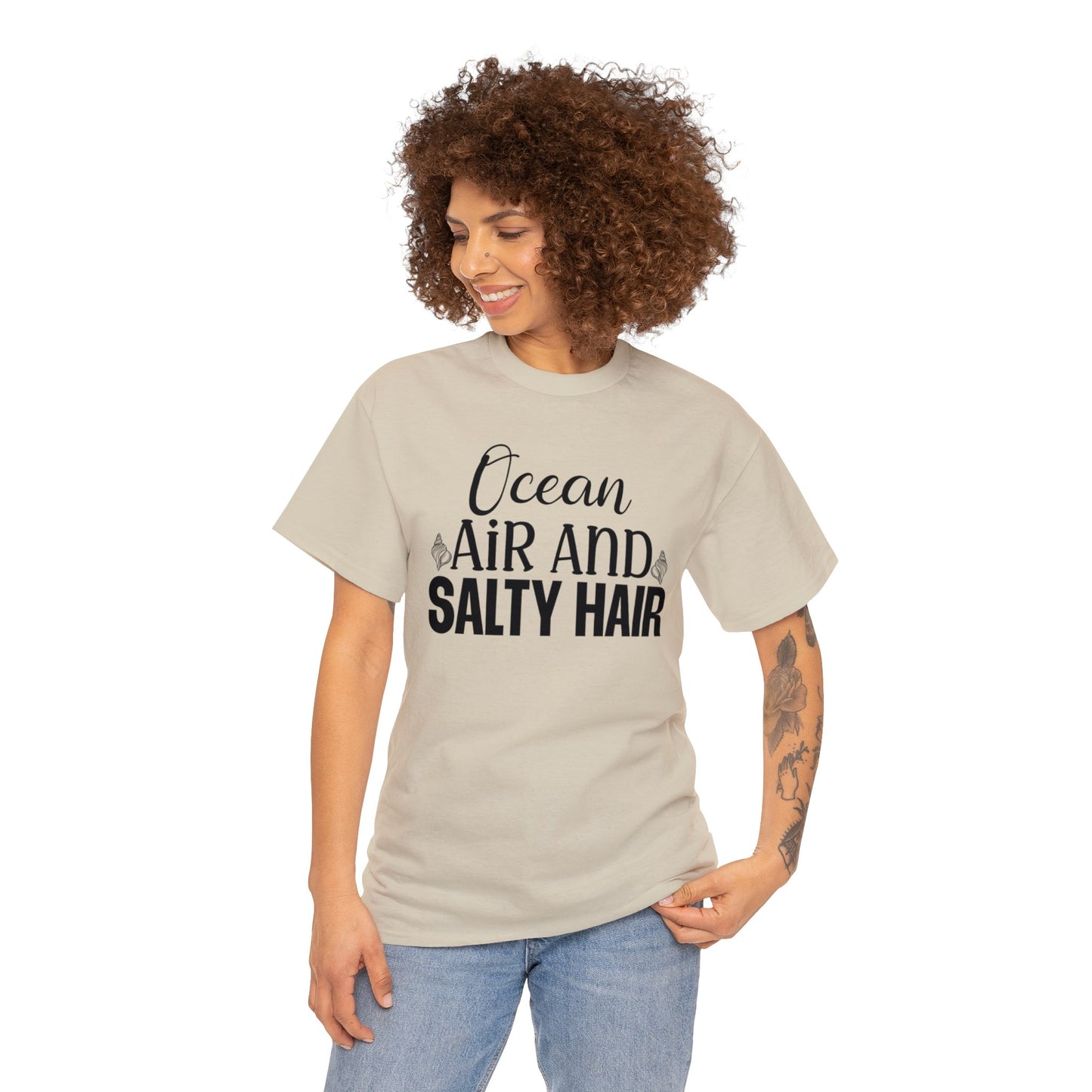 Ocean Air and Salty Hair Unisex Heavy Cotton Tee