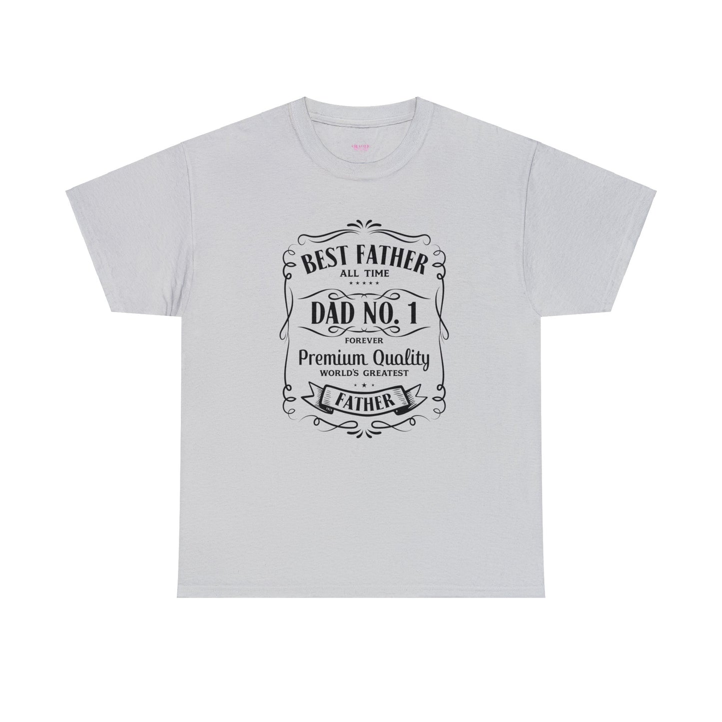 Best Father NO.1 whiskey label design Unisex Heavy Cotton Tee
