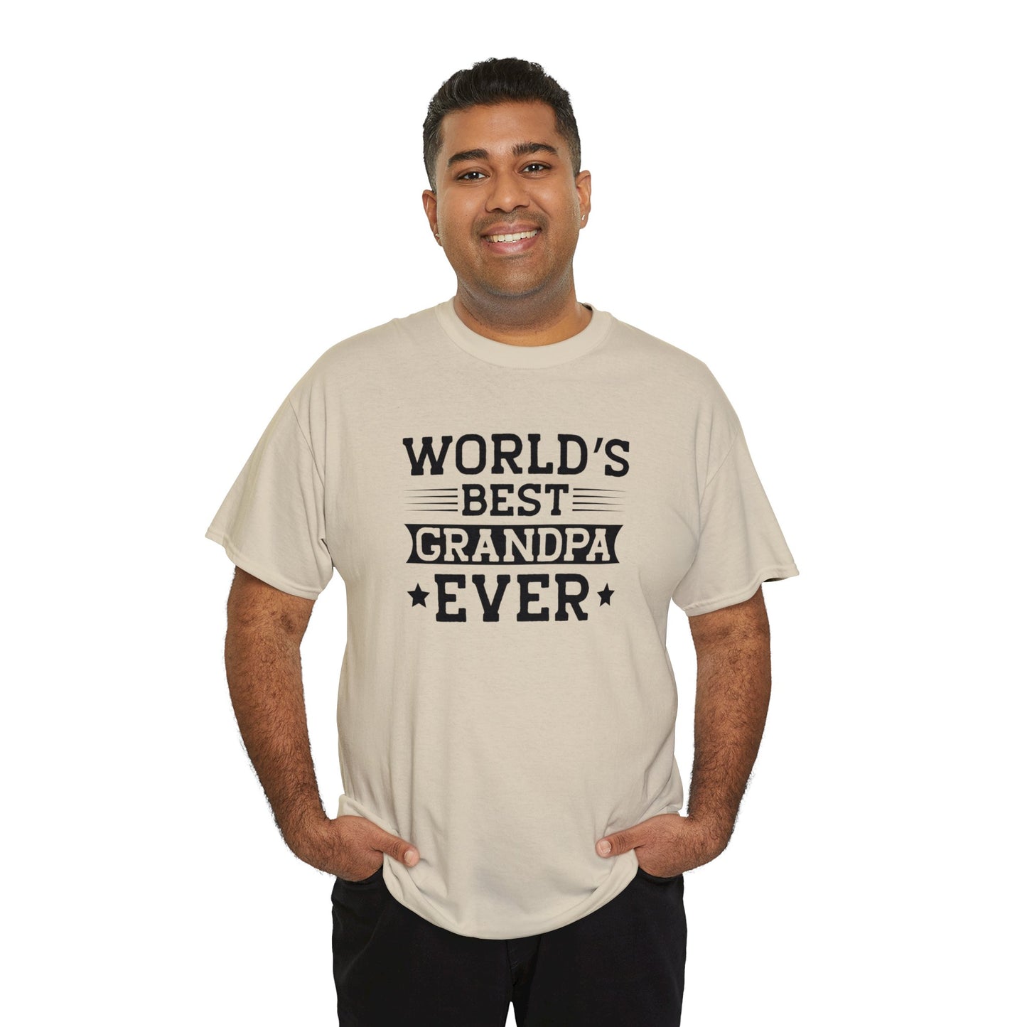 World's Best Grandpa Ever Unisex Heavy Cotton Tee