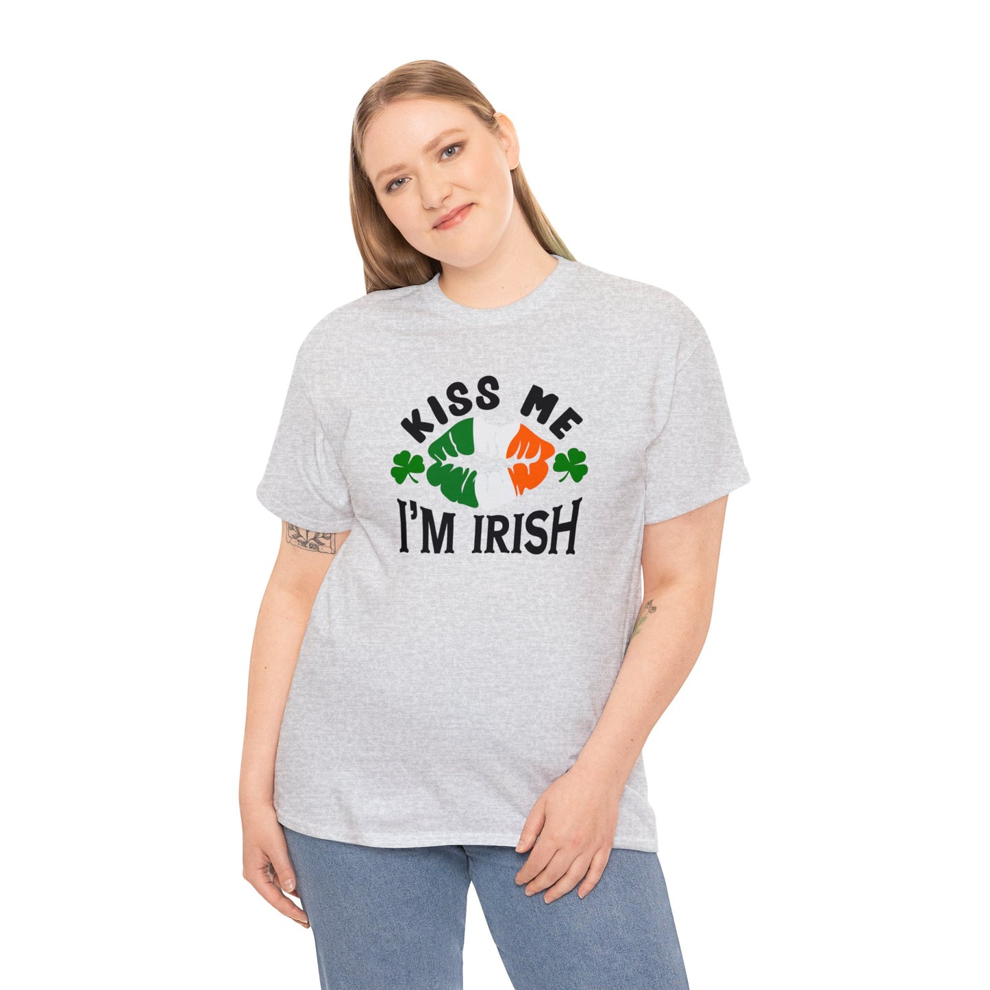 Kiss Me Im Irish St Patricks Day Unisex Heavy Cotton Tee
