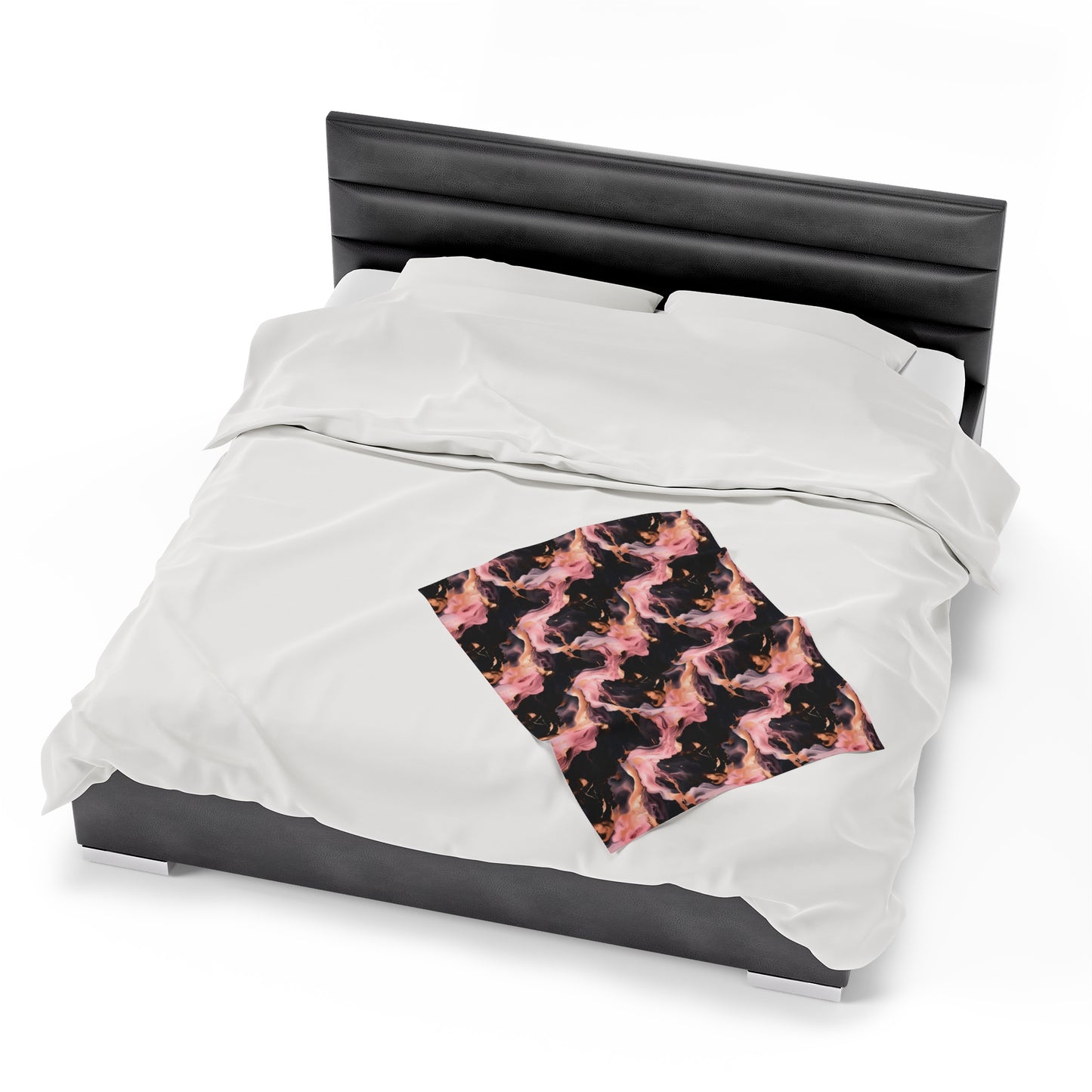 Pink & Black Marble Velveteen Plush Blanket