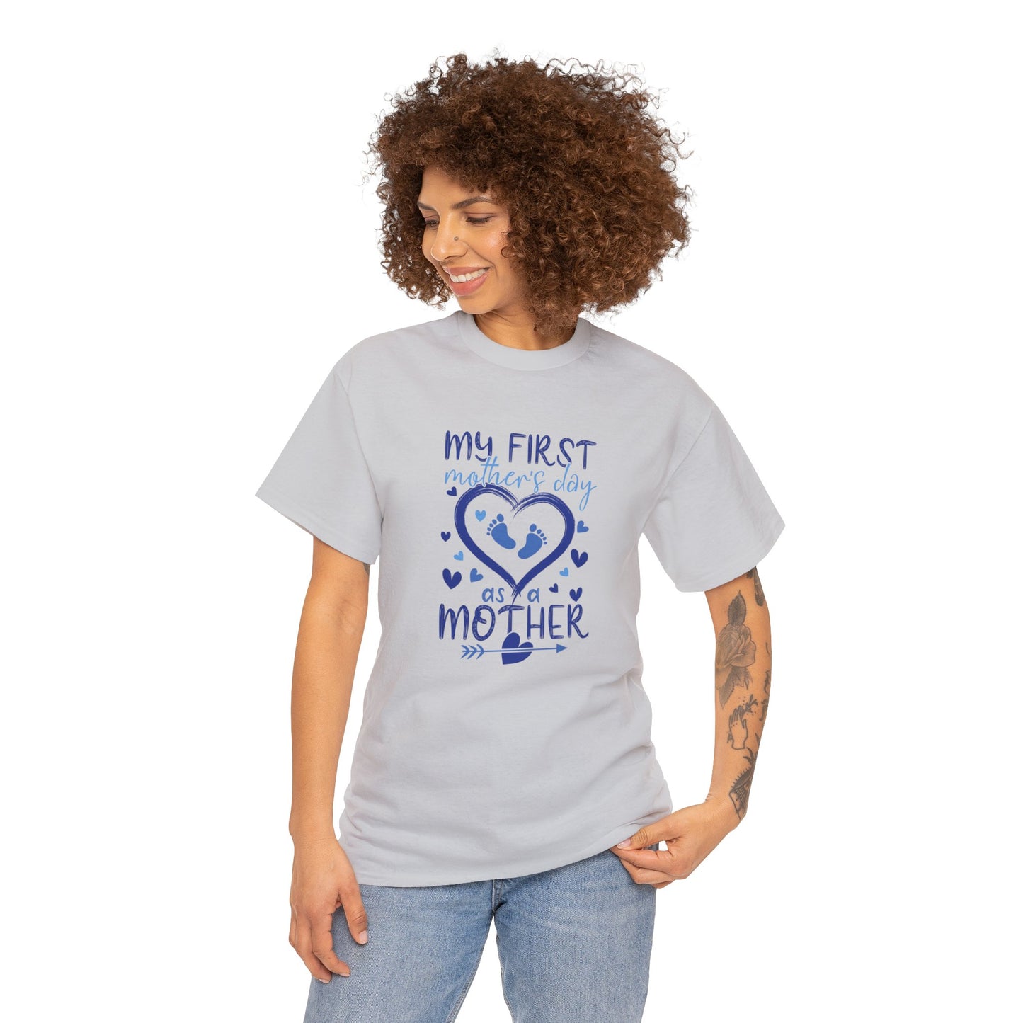 My 1st Mothers Day as a Mom Blue Unisex Heavy Cotton Tee