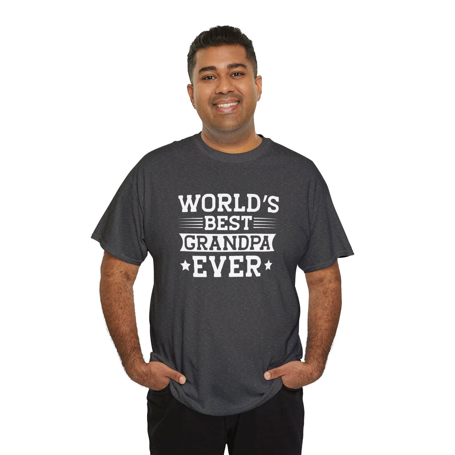World's Best Grandpa Ever Unisex Heavy Cotton Tee