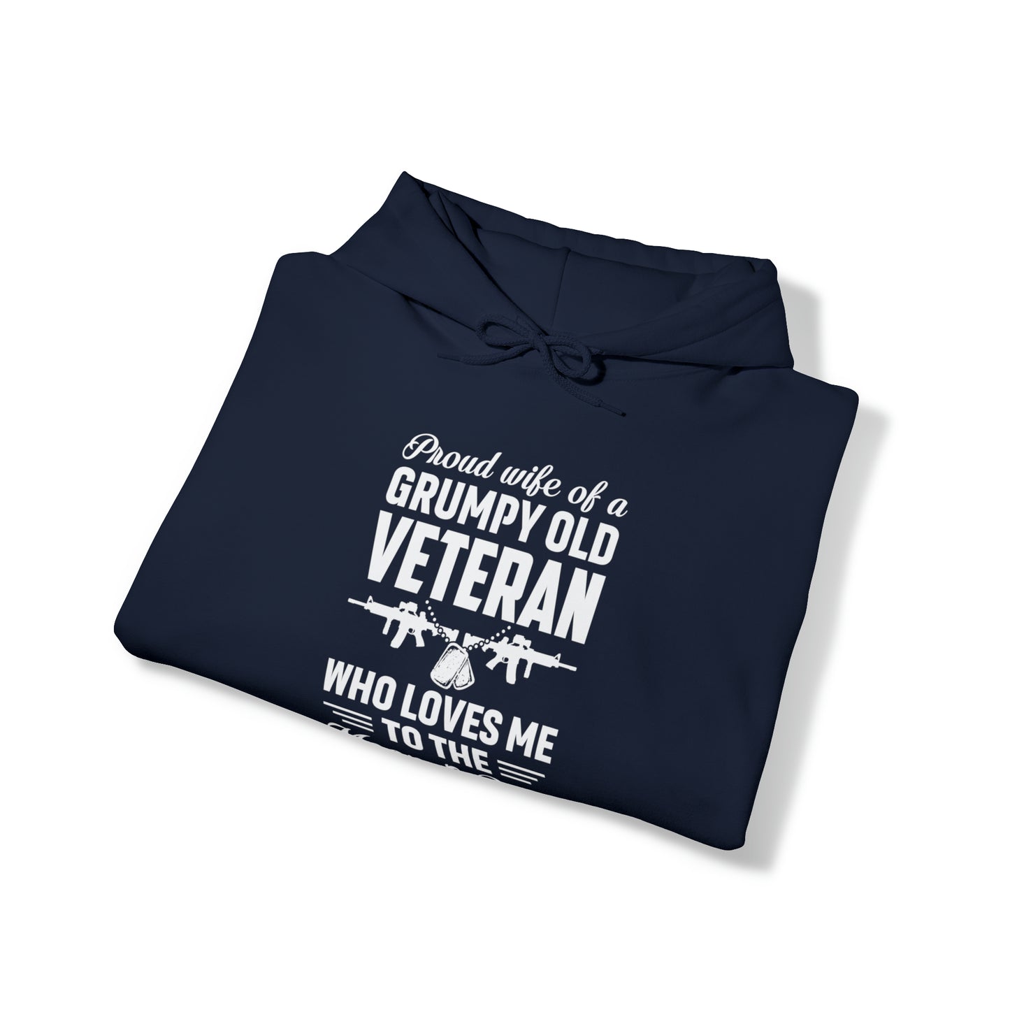 Proud Wife Grumpy Veteran Unisex Heavy Blend™ Hooded Sweatshirt