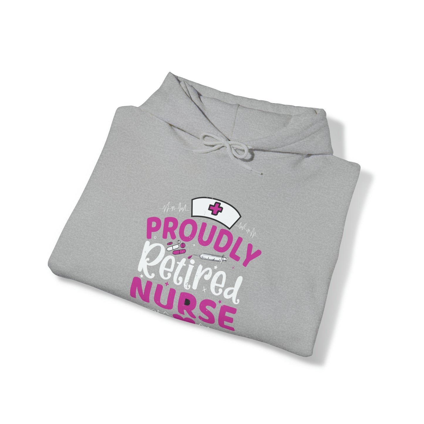 Proudly Retired Nurse Unisex Heavy Blend™ Hooded Sweatshirt