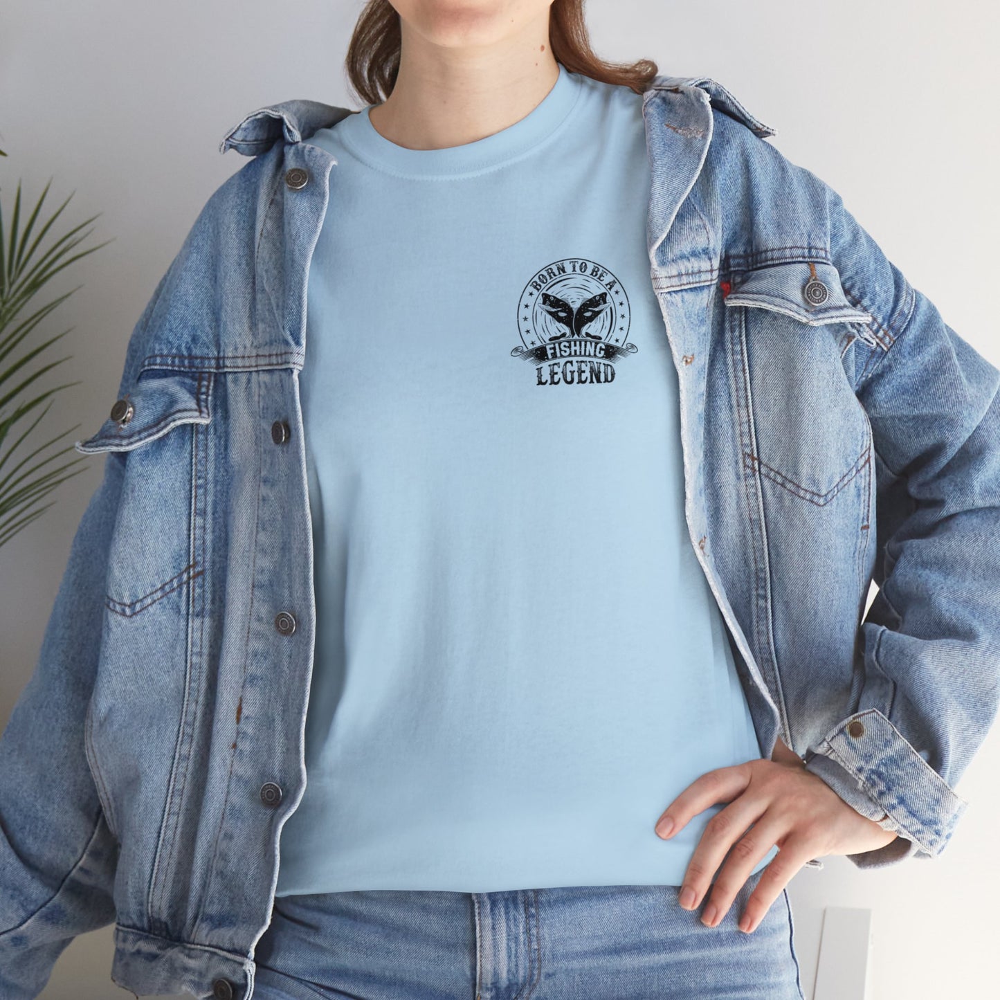 Born To Be A Fishing Legend Unisex Heavy Cotton Tee