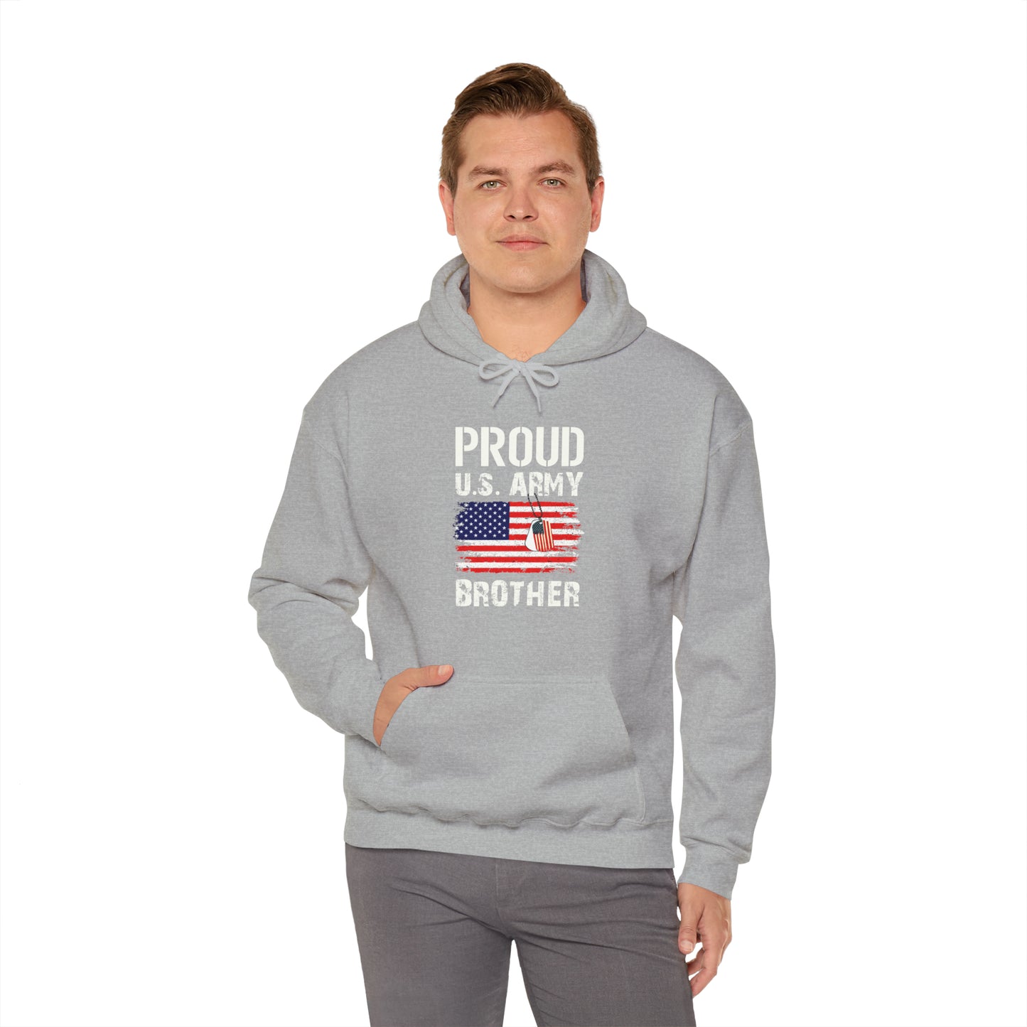 Proud US Army Brother Unisex Heavy Blend™ Hooded Sweatshirt