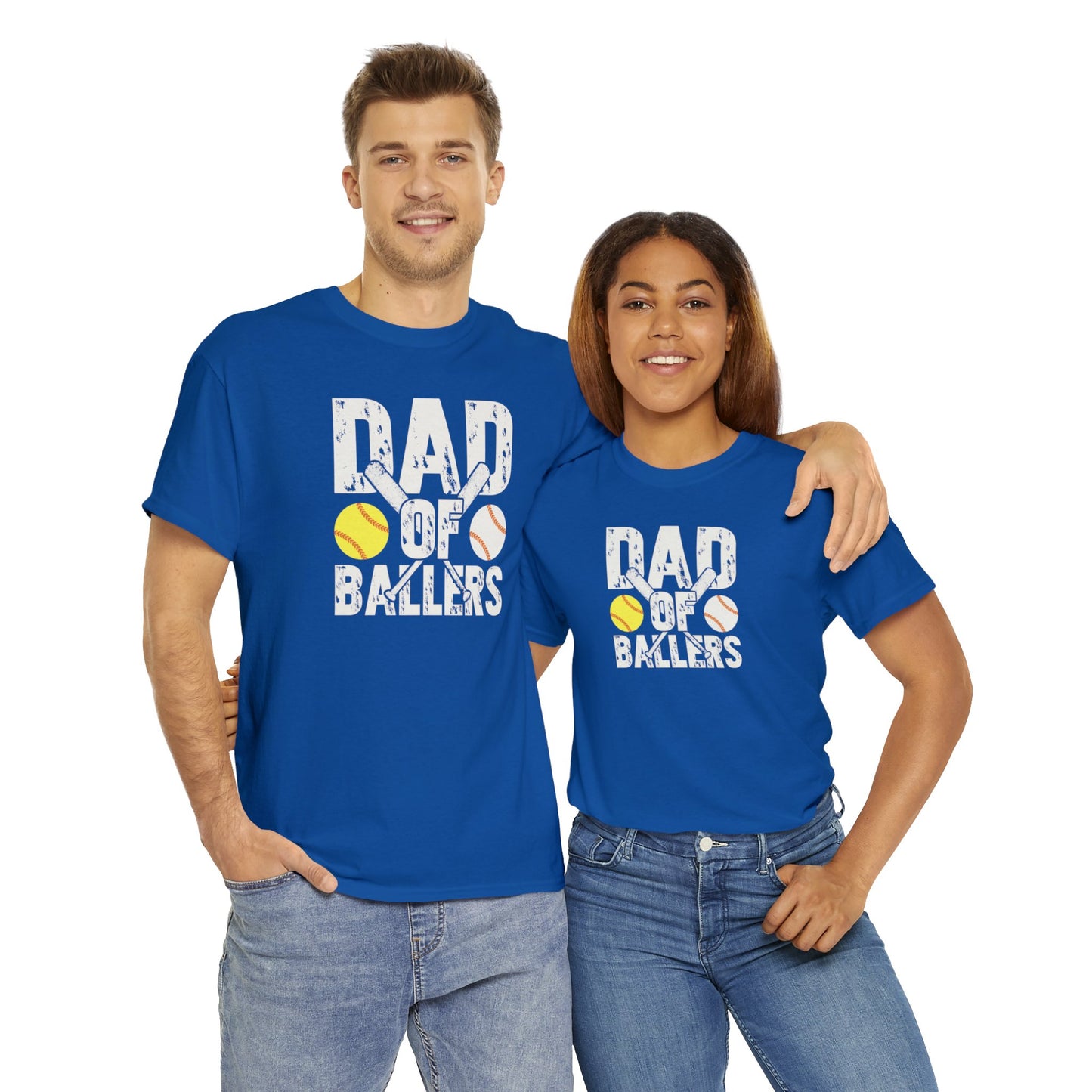 Dad of Ballers baseball shirt Unisex Heavy Cotton Tee