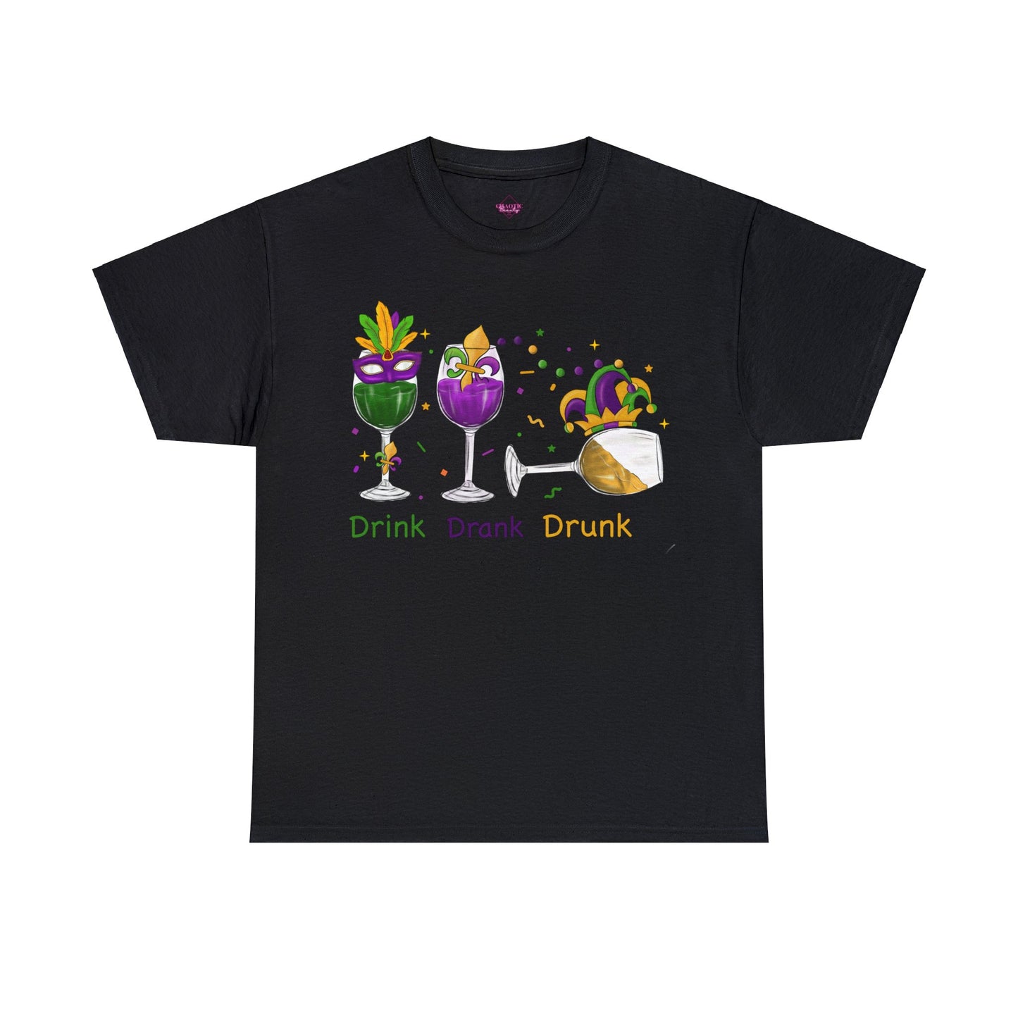 Mardi Gras Drink Drank Drunk Unisex Heavy Cotton Tee
