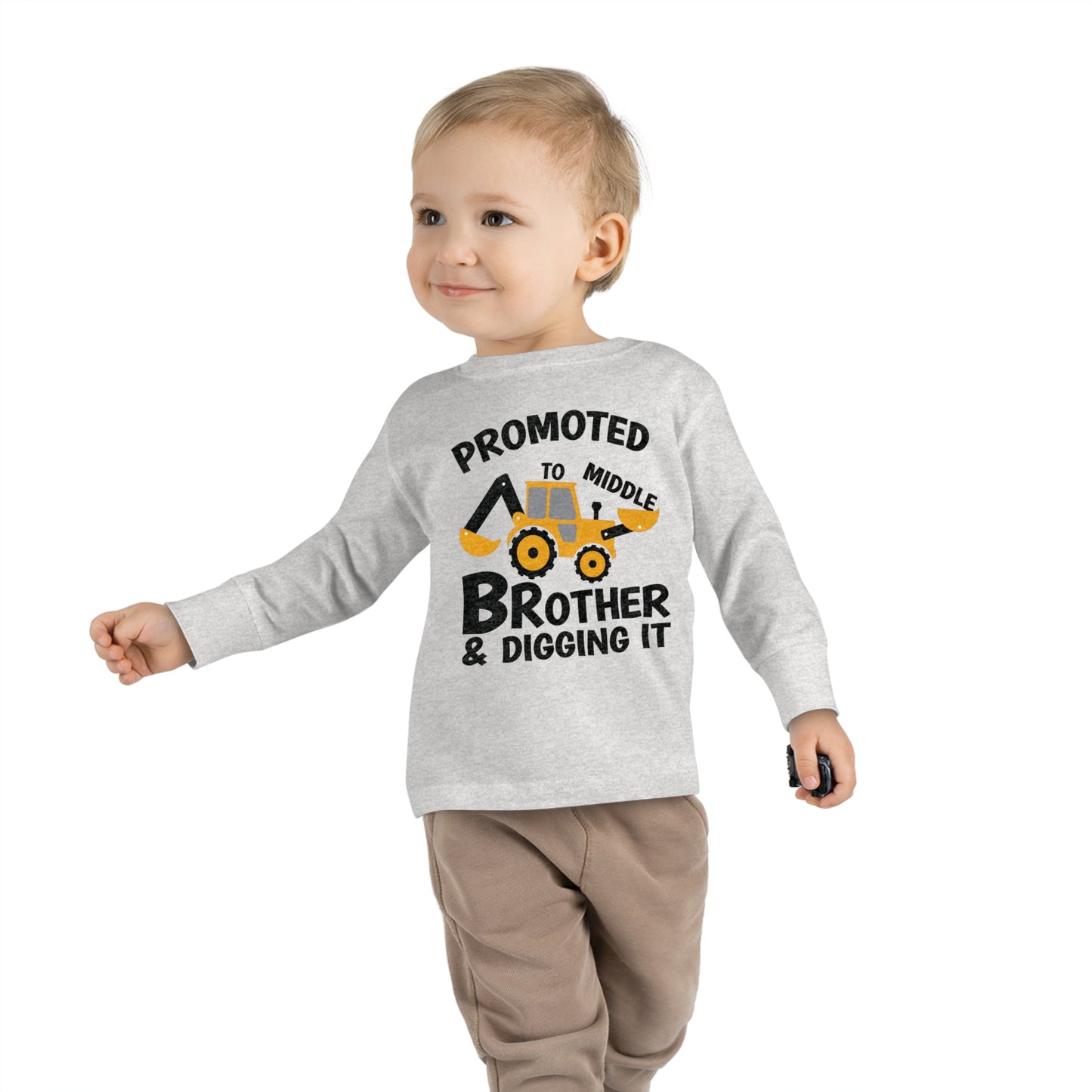 Promoted to Middle Brother and Diggin It Toddler Long Sleeve Tee
