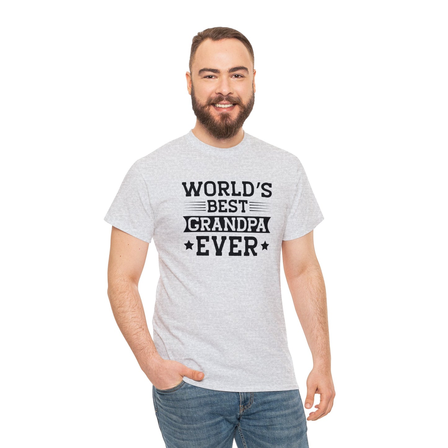 World's Best Grandpa Ever Unisex Heavy Cotton Tee