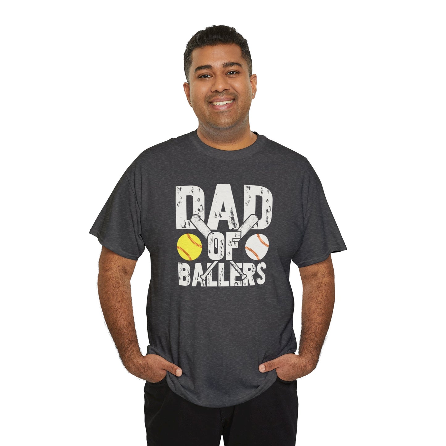 Dad of Ballers baseball shirt Unisex Heavy Cotton Tee