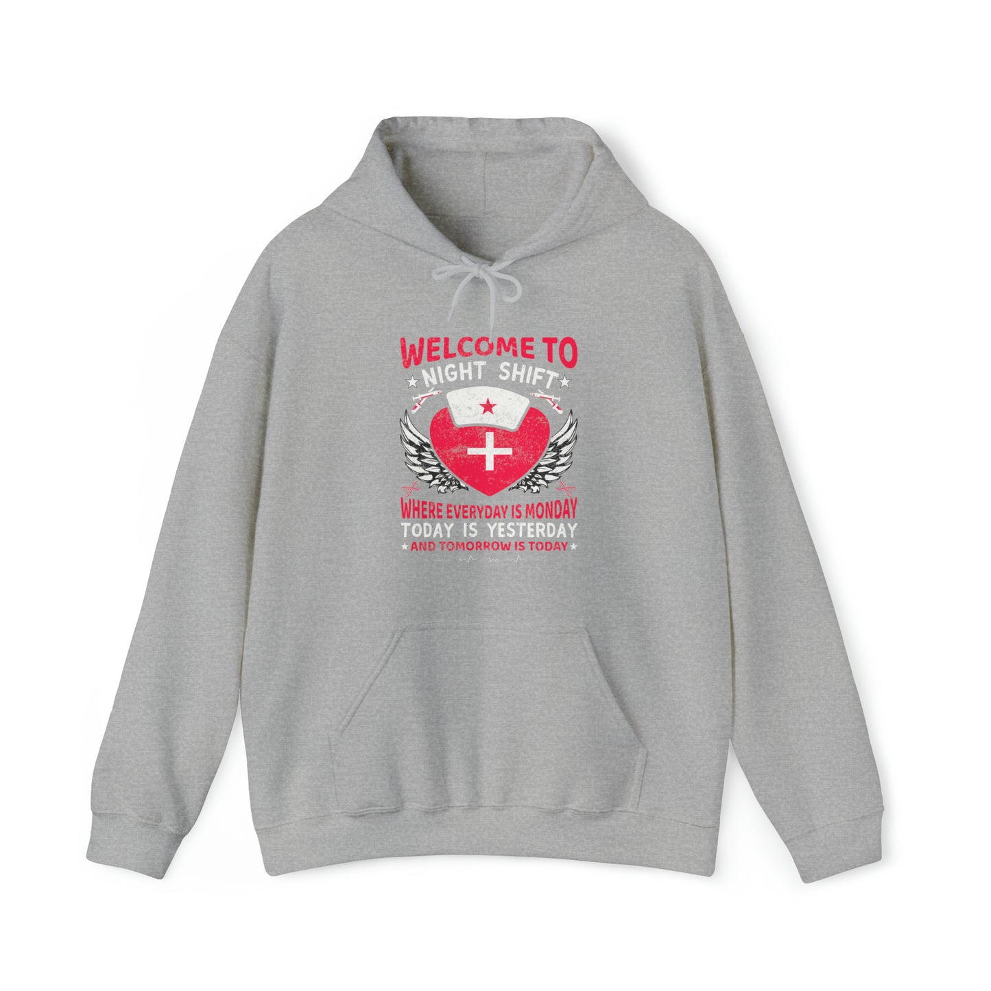 Welcome to the Nightshift Nurse Unisex Heavy Blend™ Hooded Sweatshirt