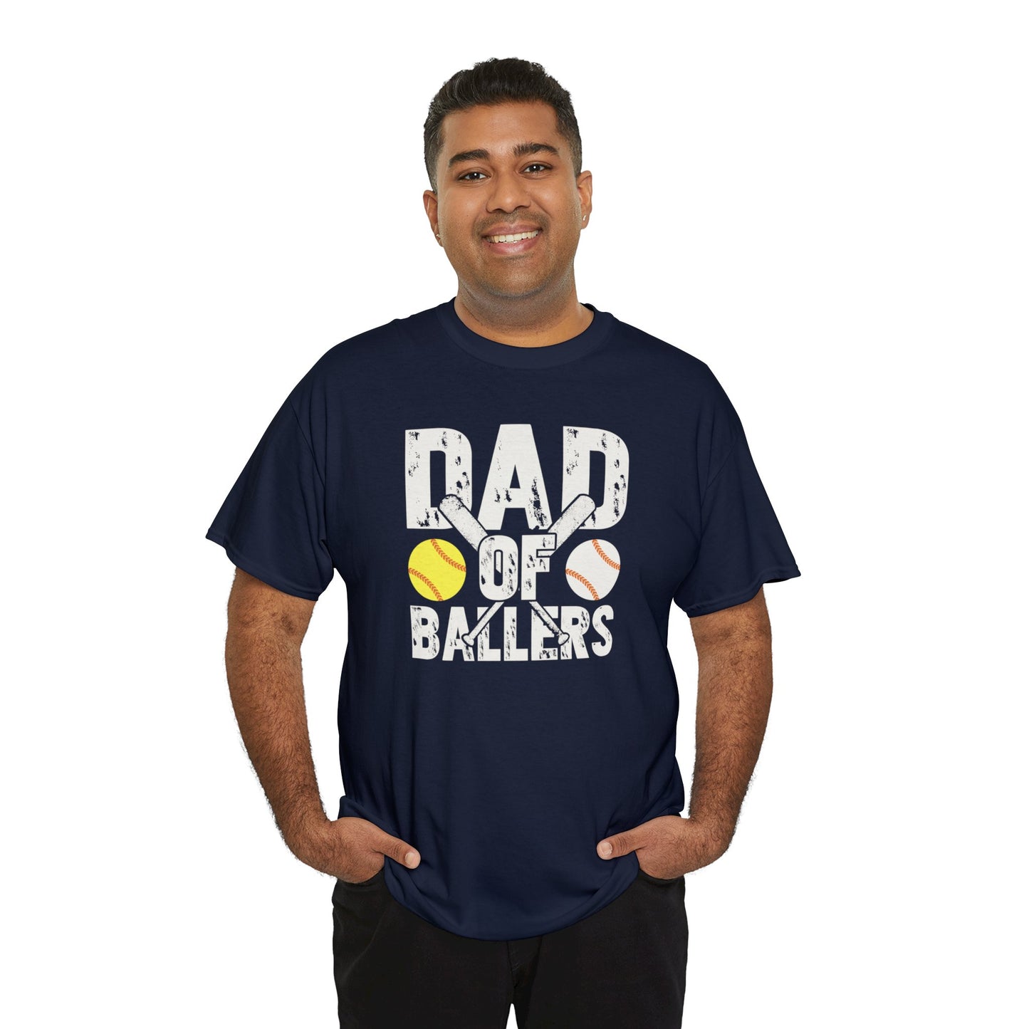 Dad of Ballers baseball shirt Unisex Heavy Cotton Tee
