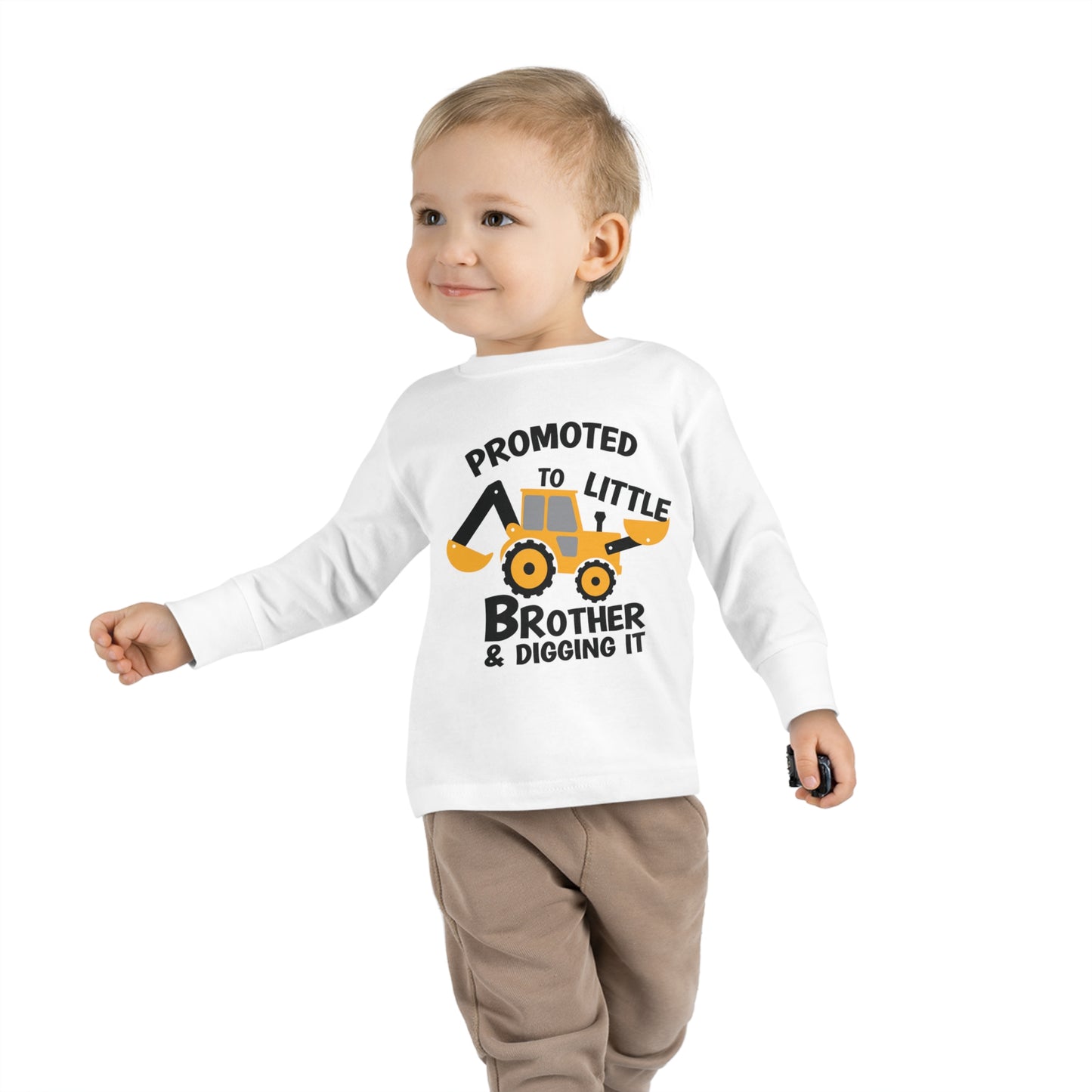 Promoted to Little Brother and Diggin It Toddler Long Sleeve Tee