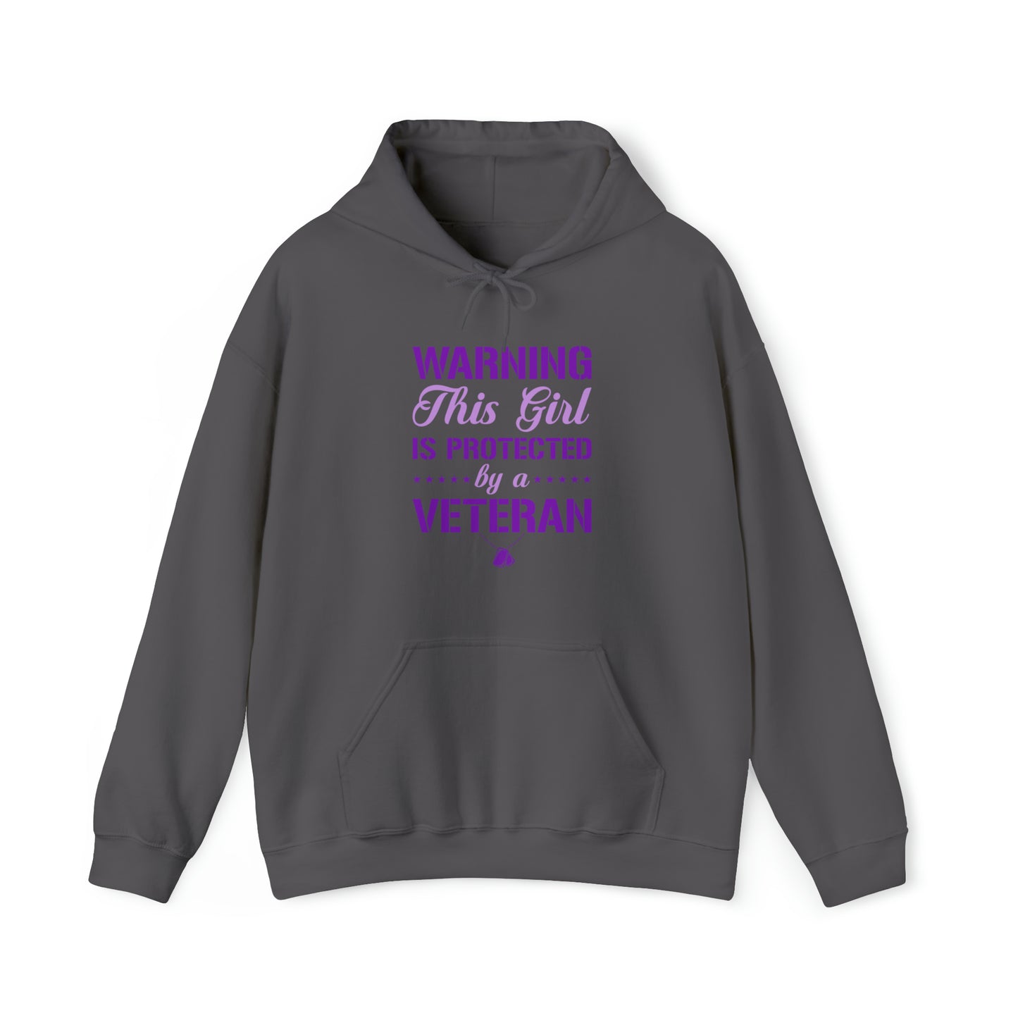 Warning This Girl is Protected by a Veteran Unisex Heavy Blend™ Hooded Sweatshirt
