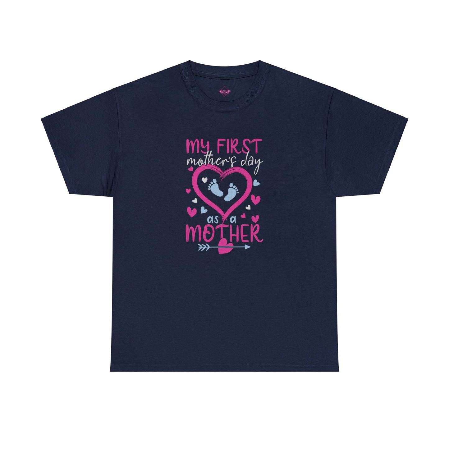My 1st Mothers Day as a Mom Pink & Blue Unisex Heavy Cotton Tee