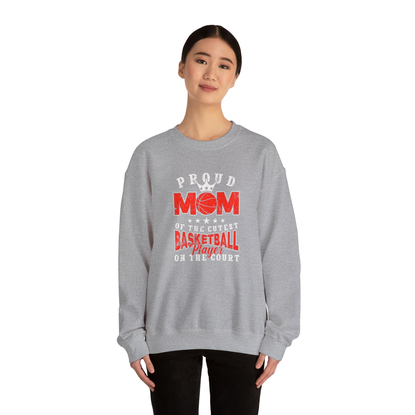 Proud Basketball MOM Unisex Heavy Blend™ Crewneck Sweatshirt