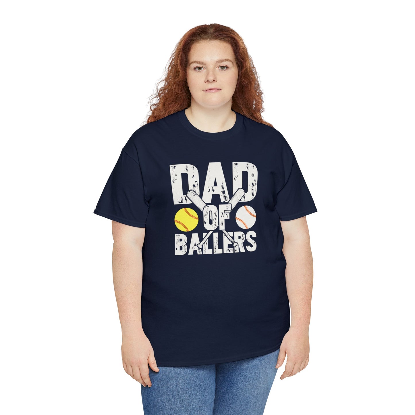 Dad of Ballers baseball shirt Unisex Heavy Cotton Tee