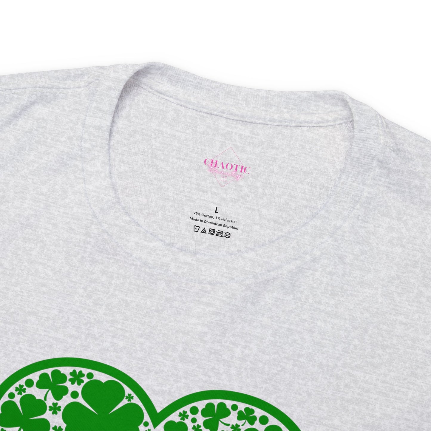 St. Patricks Day Clover Heart Unisex Heavy Cotton Tee