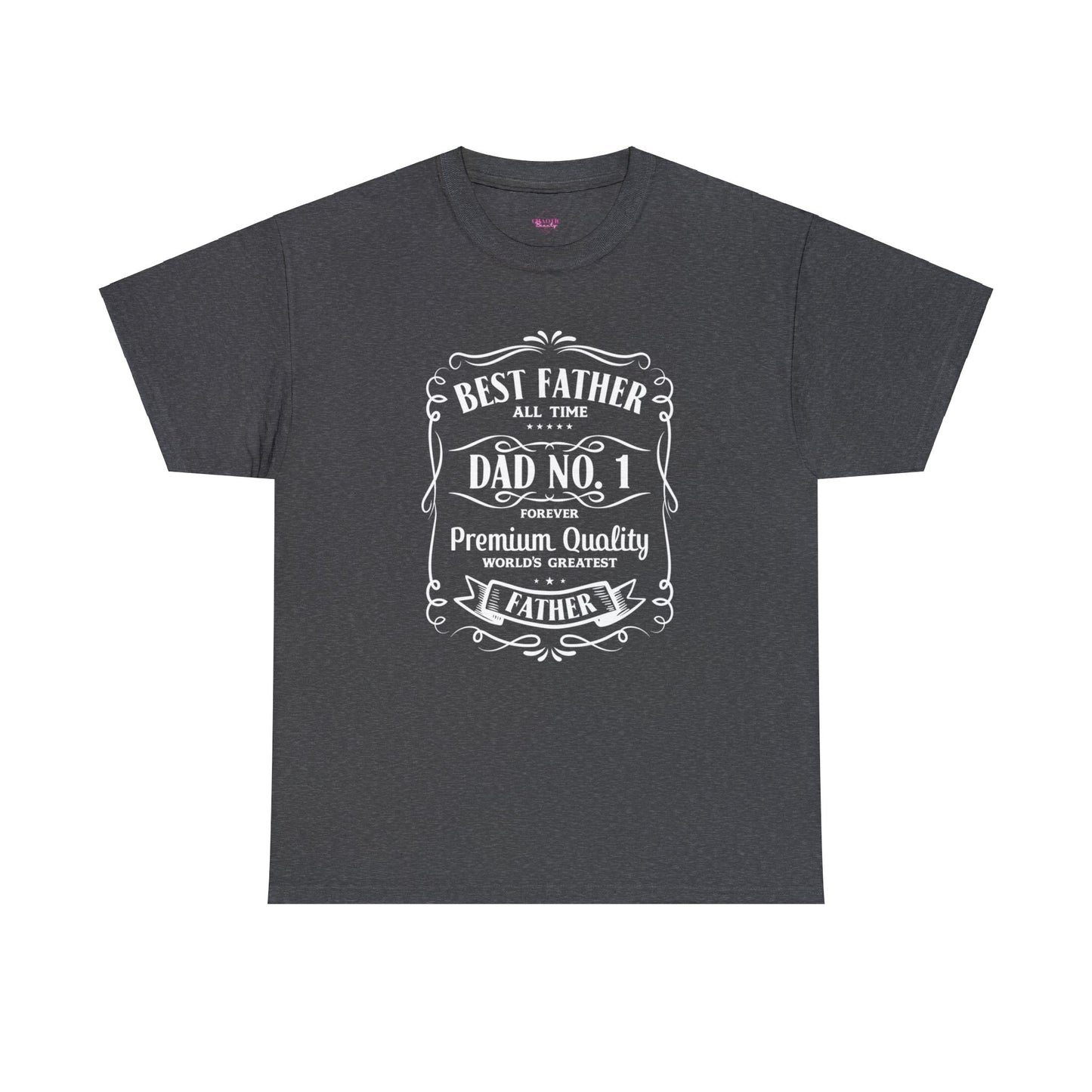 Best Father NO.1 whiskey label design Unisex Heavy Cotton Tee