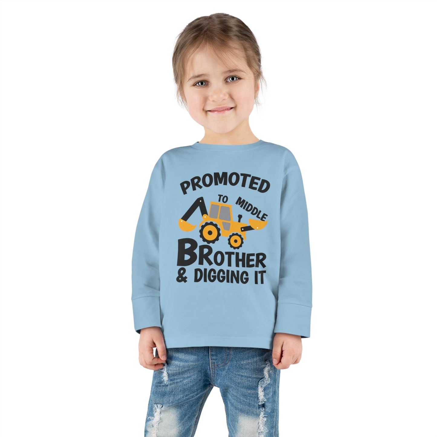 Promoted to Middle Brother and Diggin It Toddler Long Sleeve Tee