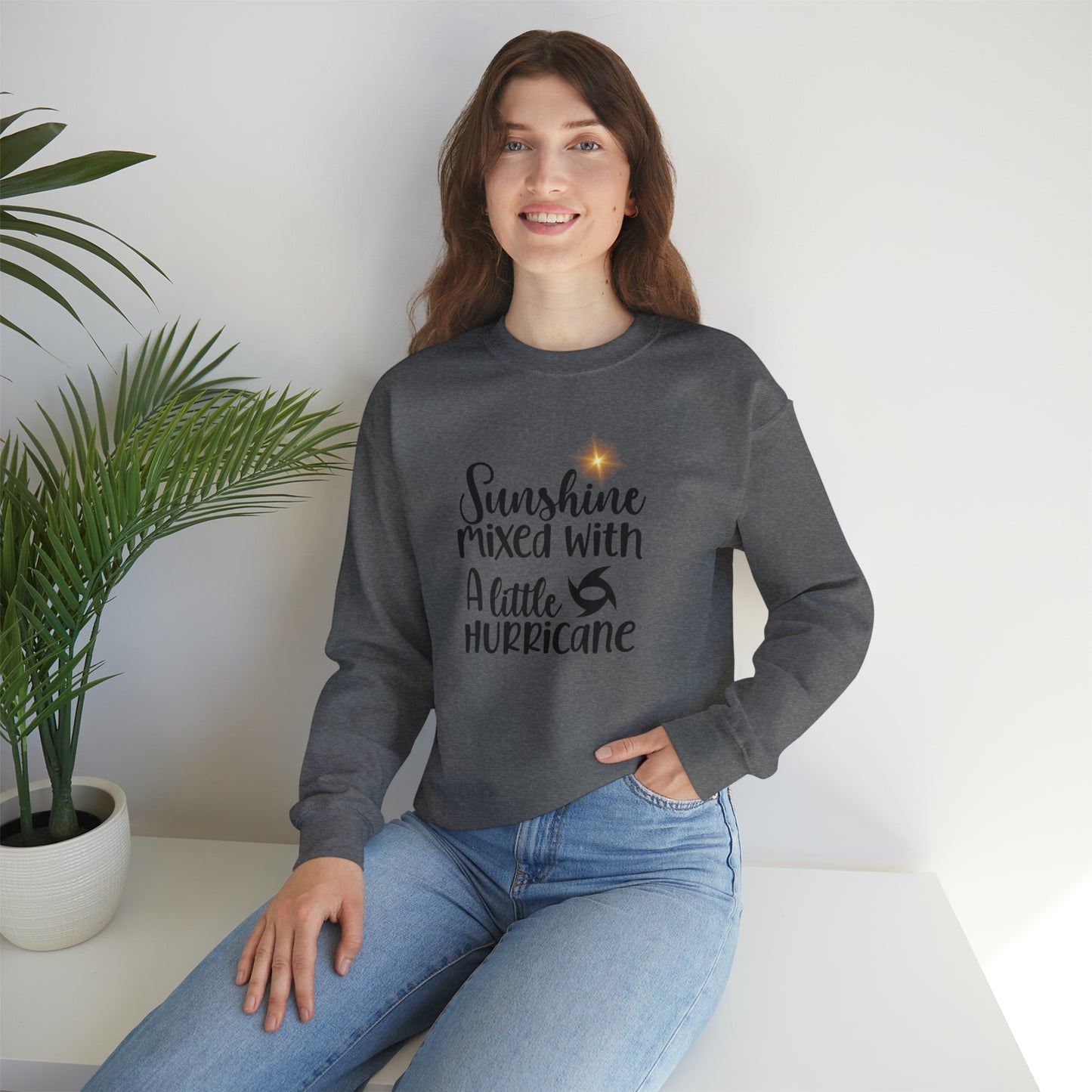 Sunshine Mixed with a Little Hurricane Unisex Heavy Blend™ Crewneck Sweatshirt