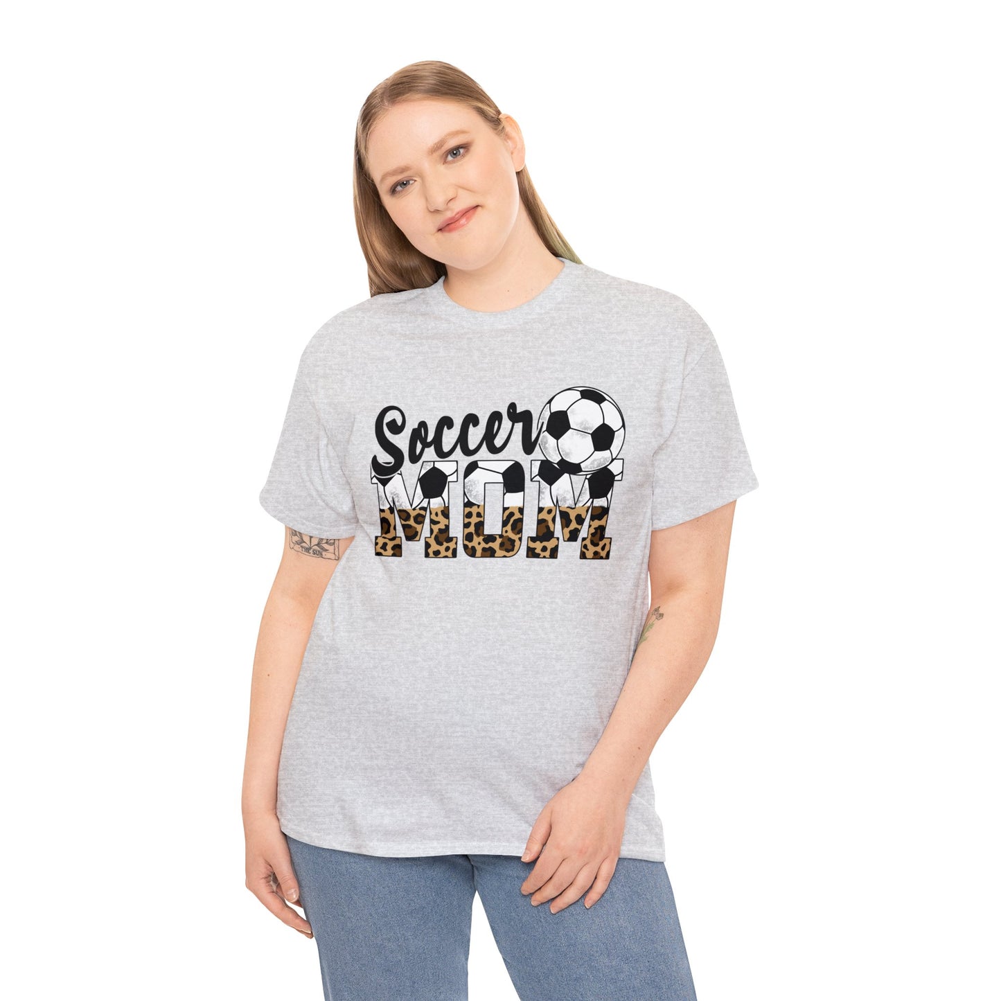 Soccer MOM Leopard print Unisex Heavy Cotton Tee