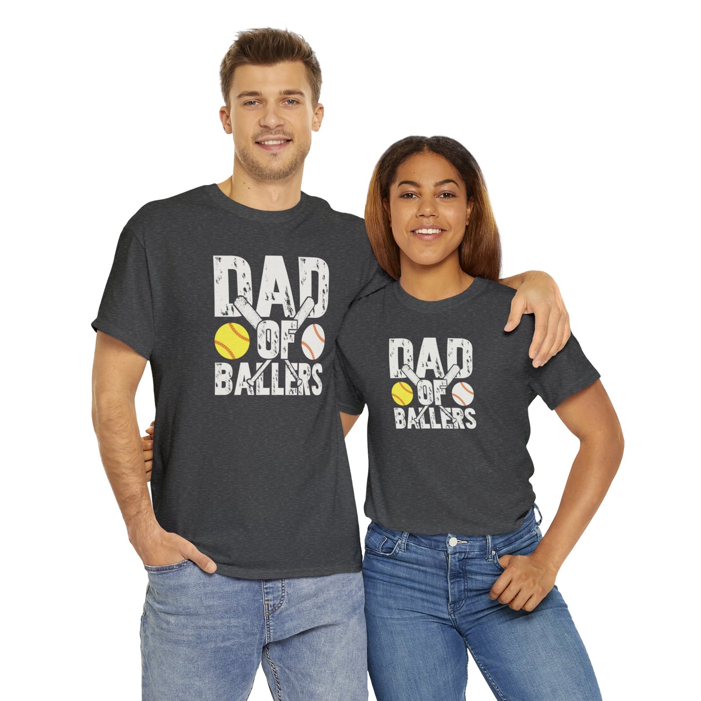 Dad of Ballers baseball shirt Unisex Heavy Cotton Tee