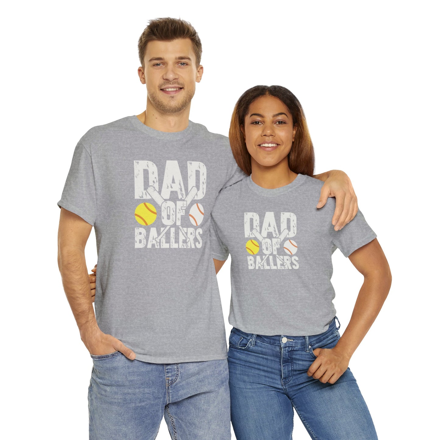 Dad of Ballers baseball shirt Unisex Heavy Cotton Tee